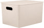 Superio Ribbed Collection - Eco-Friendly Decorative Plastic Basket Open Home Storage Bin and Lid, X-Large (1 Pack) Container Boxes for Organizing Closet Storage Bins for Shelves 22 Liter/23 Quart