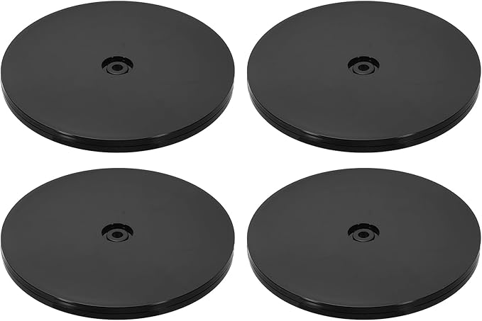 uxcell 4Pack Acrylic Lazy Susan Turntable, 7" Spinner Lazy Susan Turntable Organizer, Acrylic Ball Bearing Rotating Tray for Pantry Spice Rack Decorating, Black