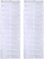 CHILDWEET 2pcs over The Door Shoe Organizer 26 Pockets White Hanging Shoe Storage Bag for Closet Space-saving for Home and Entryway