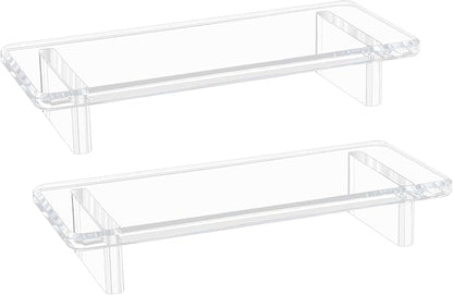 2Pack Acrylic Counter Tray Organizer. Multi-Purpose Kitchen & Bathroom Sink Tray Decor for Soap, Perfume, Vanity, Candles, Plants - Countertop Holder, Space-Saving Modern Home Décor （Small ）
