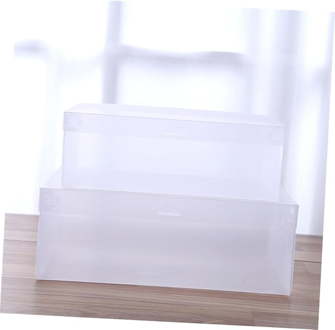 CHILDWEET 6pcs Shoe Storage Case Lids Plastic Shoe Boxes for Home Closet Office Dustproof