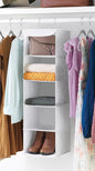 Whitmor 5 Section Closet Organizer - Hanging Shelves with Sturdy Metal Frame, White