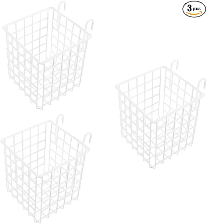 Cabilock 3pcs Wire Storage Basket for Wall Organization Hanging Rack for Kitchen Bathroom Pantry Space-saving Design Capacity for Easy Access to Essentials