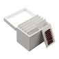 Acrylic 10 Layers Eyelases Extension Storage Box, Grafting Eye lashes Close-Packed Display, Makeup Organizer False Eyelashes Glue Pallet Holder with 10 Pallets (White without Eye)