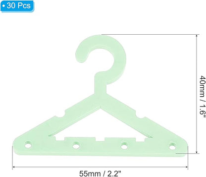 PATIKIL 30pcs Clothes Hanger Earring Holder, Mini Acrylic Coat Hangers Earring Hangers Hanger Rack Small for Earring Holder Organizer Stand Studs, Green