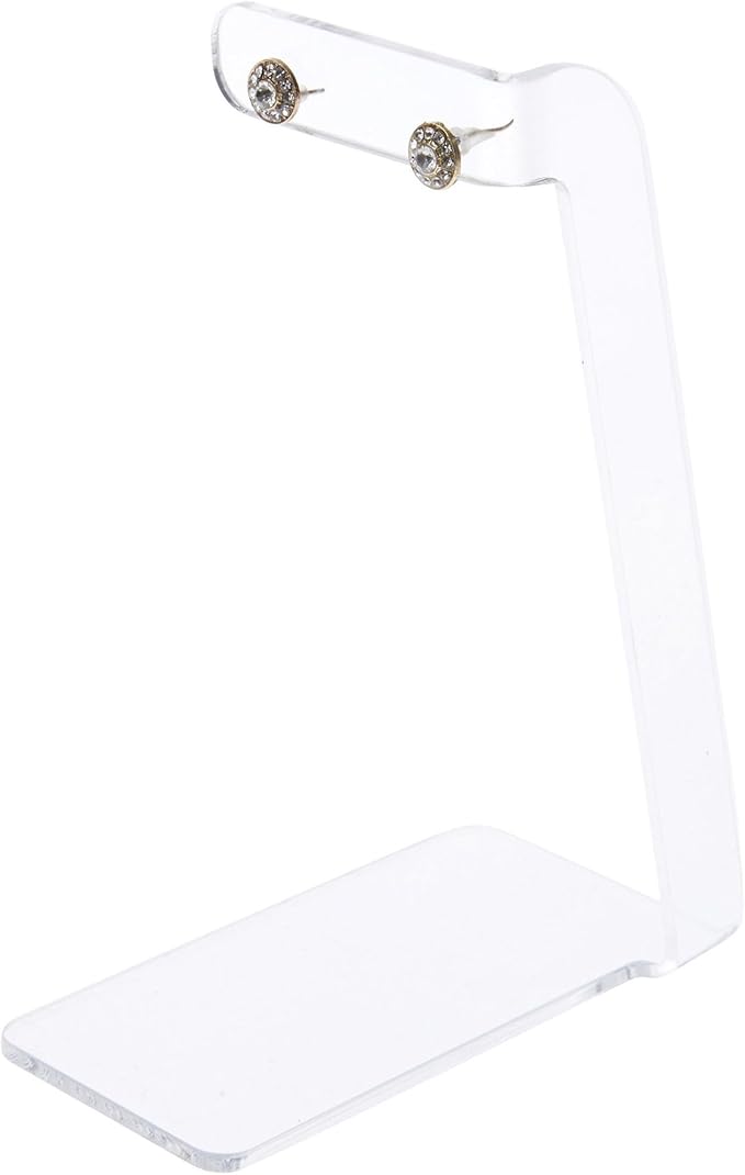 Plymor Clear Acrylic Signpost-style Pair Hanging Earring Display Stand, 2.375" W x 4" D x 6" H (2 Pack)