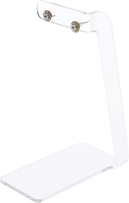 Plymor Clear Acrylic Signpost-Style Pair Hanging Earring Display Stand, 2.375" W x 4" D x 6" H (3 Pack)