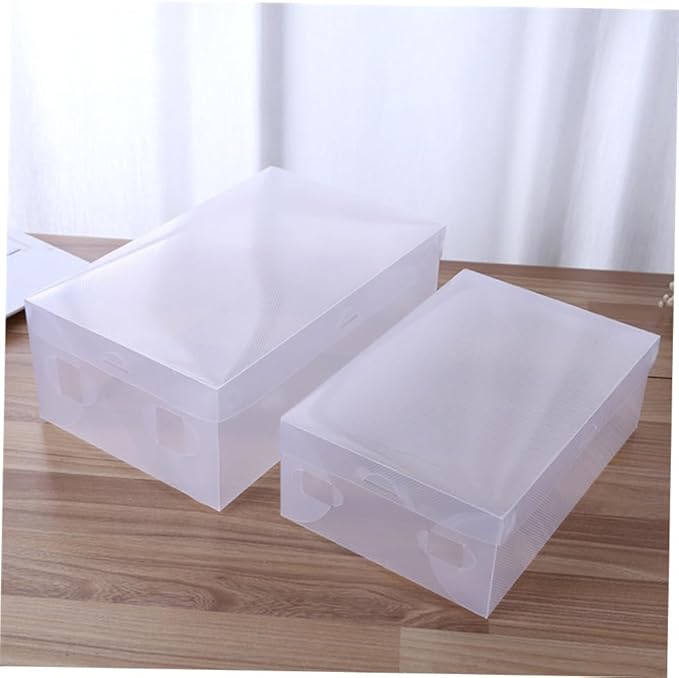 CHILDWEET 6pcs Shoe Storage Case Lids Plastic Shoe Boxes for Home Closet Office Dustproof