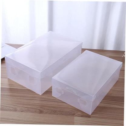 MAGICLULU 6pcs Plastic Shoe Boxes Lids Dustproof Storage Organizer for Home Closet