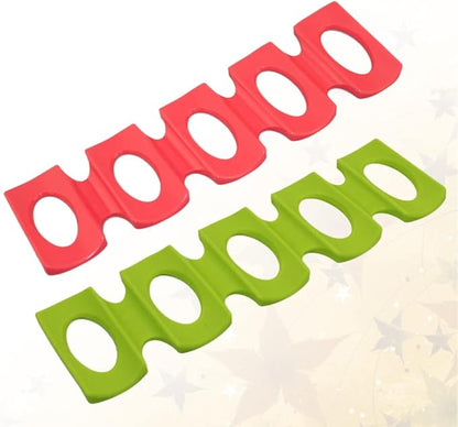 Mobestech Beverage Refrigerators 2pcs Fridge Silicone Beer Can Organizer Wine Bottle Stacker Refrigerator Space Saver Drink Holder Rack for Home Party Bar Green Red Silicone Holders