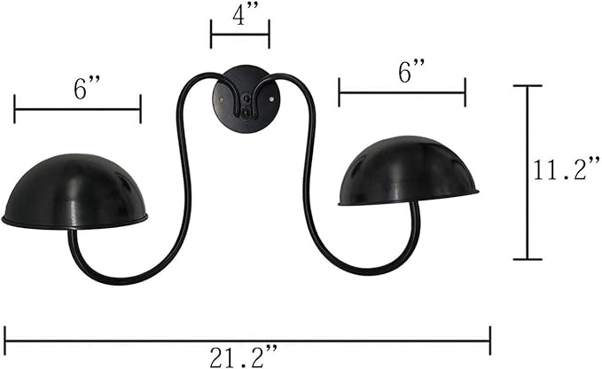 Owlgift Modern Metal Wall Mounted Entryway Retail Hat Rack/Wig Display Stand w/ 2 Circular Hat Hooks, Black
