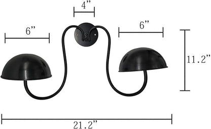 Owlgift Modern Metal Wall Mounted Entryway Retail Hat Rack/Wig Display Stand w/ 2 Circular Hat Hooks, Black