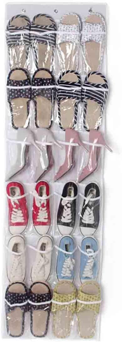 24 Pockets Over The Door Hanging Organizer Shoe Organizer with Stainless Steel Hooks