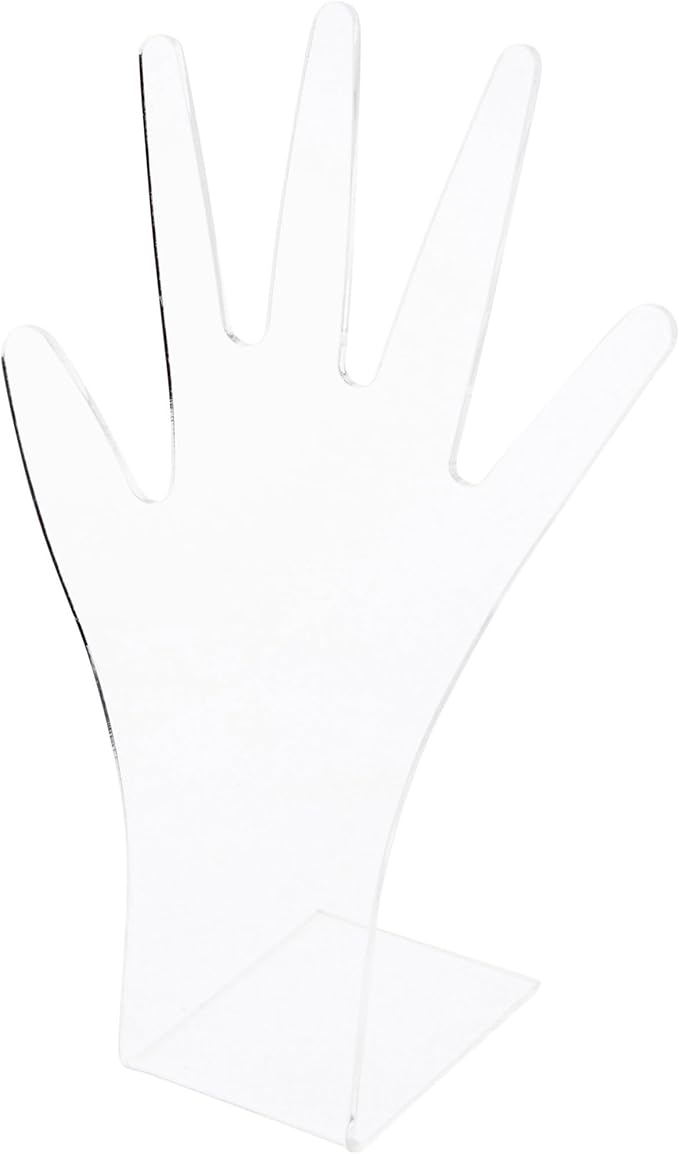 Plymor Flat Clear Acrylic Hand for Jewelry Display, 9.25" H x 5.5" W x 3" D