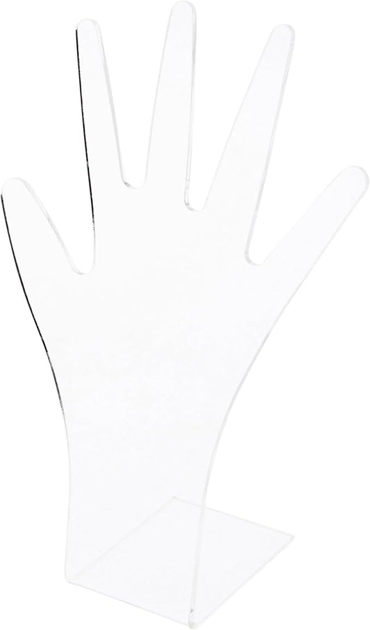 Plymor Flat Clear Acrylic Hand for Jewelry Display, 9.25" H x 5.5" W x 3" D