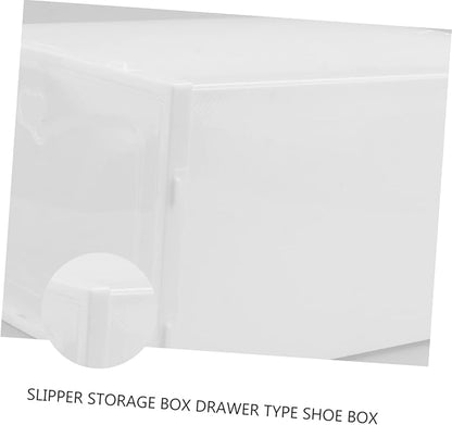 Cabilock 2pcs Thickened Plastic Shoe Box Storage Boxes for Closet Entryway Drawer Type Shoe Organizer