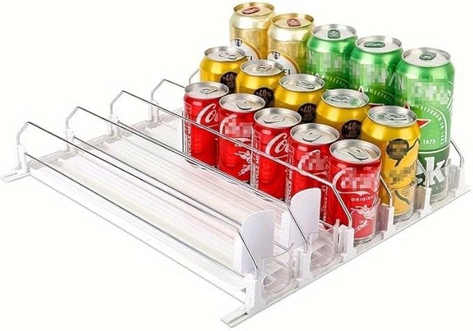 Can Dispenser, 1 Set/3 Counts Can Dispenser with Positioning Buckle, Soda Can Organizer, Drink Organizer for Fridge, Freezer Safe Kitchen Gadgets,Kitchen Storage Rack (1 Set-31cm/12.2in*25cm/9.84in)