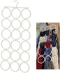 18 Circles Scarf Hanger for Multiple Scarves,Hijab Hangers for Closet for Scarves, Belt Organizer for Closet,Towels,Hijab and Tie, Foldable Hanger (1, White)