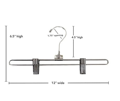 NAHANCO Metal Skirt/Pant Hanger with Standard Hook - 12" (Pack of 25)