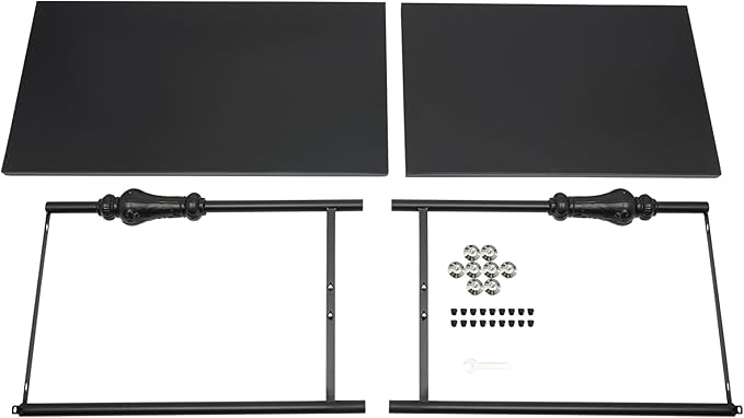 Industrial Retail Display Tables, Set of 2 Standing Clothing Shoes Display Rack Boutique Display Table Storage Shelves for Retail Store, Hotel, office. (Black)
