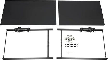 Industrial Retail Display Tables, Set of 2 Standing Clothing Shoes Display Rack Boutique Display Table Storage Shelves for Retail Store, Hotel, office. (Black)