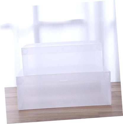 6Pcs Shoe Storage Boxes with Flip Lid, Plastic Shoe Containers 28X18X10Cm Medium White for Home Dustproof Organization
