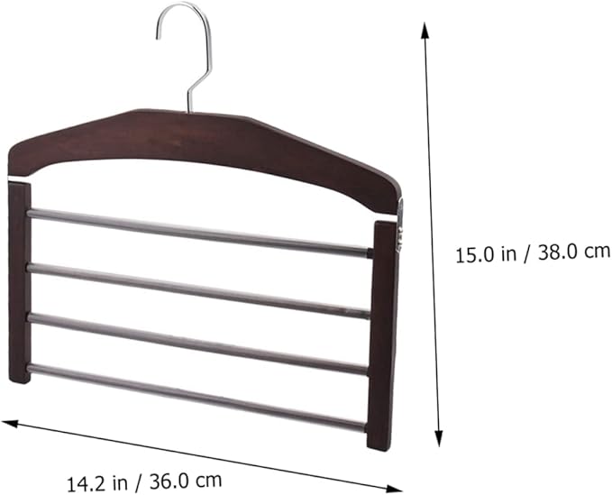 4pcs Wooden Clothes Hanger Organizer Multi Non- Design for Pants and Accessories Space-Saving Closet Versatile Drying Hanger Rotatable Hooks