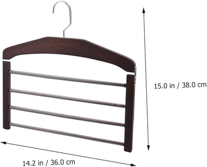 4pcs Wooden Clothes Hanger Organizer Multi Non- Design for Pants and Accessories Space-Saving Closet Versatile Drying Hanger Rotatable Hooks