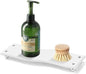 Water Absorbing Stone Tray for Sink,Quick Drying Diatomaceous Earth Coasters Sink Caddy Organizer,Soap Dish Holder & Toothbrush Holder for Bathroom Counter， Toiletries（White, 11.8" x 4.33"）