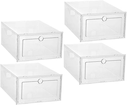 4pcs Shoe Box Shoe Rack Stackable Storage Boxes for Organization Sneaker Pp Material Home Dorm Storage