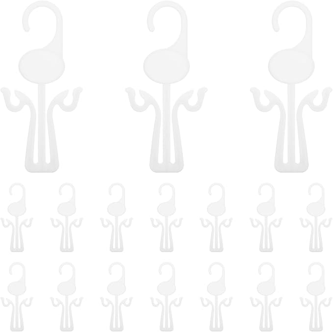 POPETPOP 30pcs Plastic Shoe Holders Hanging Shoe Organizer Hooks for Slippers and Sandals Wall-mounted for Closet and Home Use