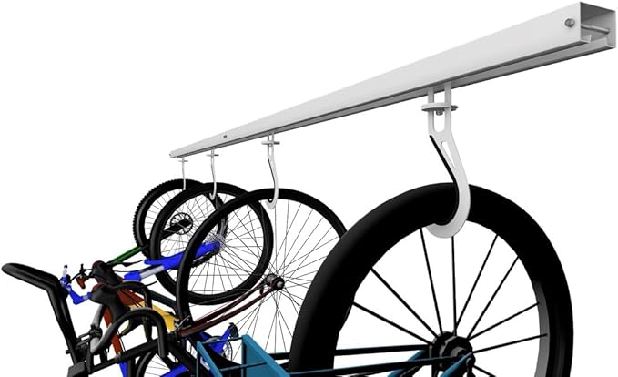 Bike Slide Pro – Made in USA | Heavy-Duty Ceiling-Mounted Bicycle Storage Rack – Space-Saving Overhead Garage Organizer with Quick Install System – Secure Solution for Residential Garages