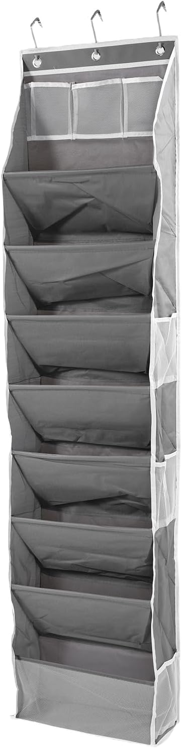 Over the Door Shoe Organizer, 8 Tier Hanging Shoe Rack with Large Pockets, Shoes Storage Rack Closet Shoes Holder for Sneakers Boots Heels Wall Dorm