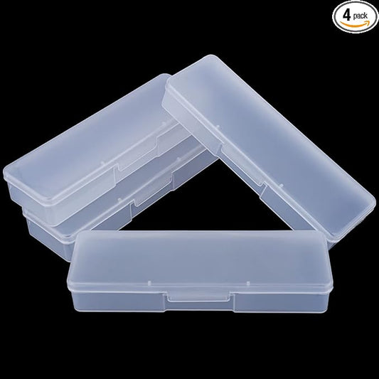 Lokyango 4 Pieces Plastic Storage Personal Box for Nail, Nail Implement Storage Box Organizer Case Manicure Tool Box for Nail Pedicure Supply Tools (clear)