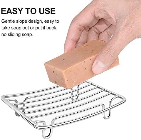 Bar Soap Dish Holder for Shower Bathroom Stainless Steel Rust Proof Self Draining, Chrome-2 Pack - Image 4