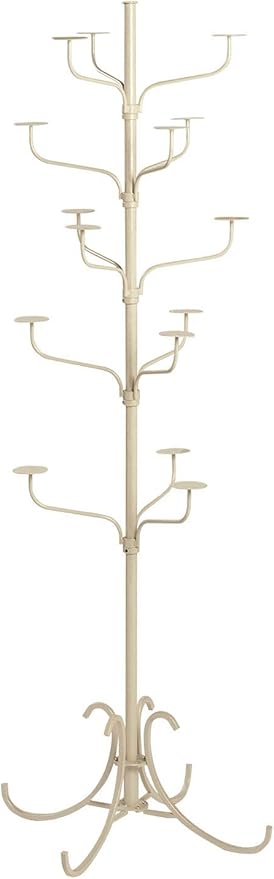 SSWBasics Boutique Ivory 5-Tier Hat Rack Stand, 72" H Standing Hat Rack, Elegant Hat Display Rack Holds 15 Hats for Organized Storage
