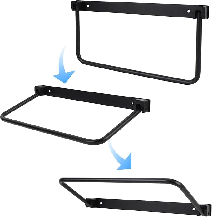Cyrank Wall Mounted Shoe Storage Rack, Foldable RV Shoe Rack Space Saving Hanging Organizer Aluminum Alloy in Camping RV Travel (Black)