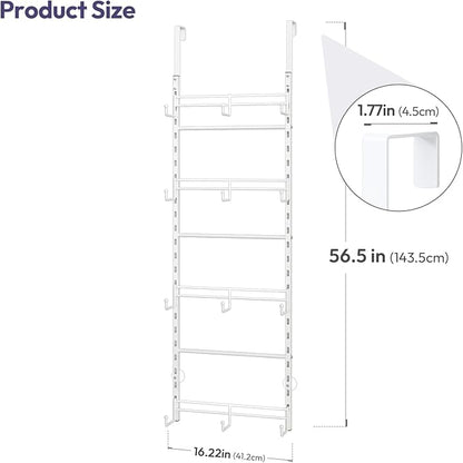 SWTYMIKI Over Door Hat Organizer - 4 Tier Metal Adjustable Wall Mounted Hat Rack with 12 Hooks Design, Hanging Baseball Cap Organizer Storage Holds up to 36 Caps for Door, Bedroom, Closet