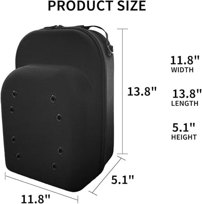 Hat Travel Case Baseball Cap Carrier for 6 Hats Storage with Handle & Adjustable Shoulder Strap for Travel Closet