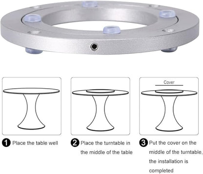 Lazy Susan Bearing, Lazy Susan Hardware Turntable Bearing Lazy Susan Parts Heavy Duty Aluminium Alloy Rotating Bearing Plate Turntable Round Dining Table (8 inches*H8.5MM)