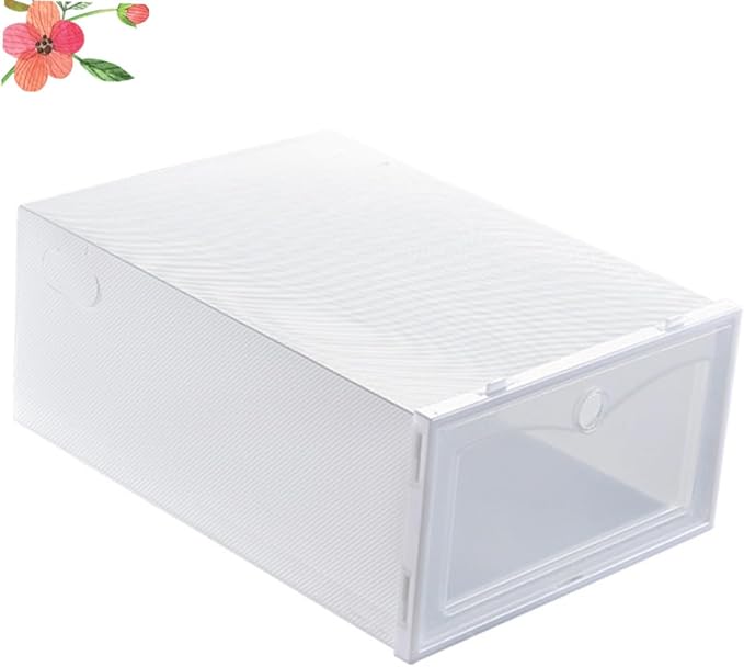 12pcs White Shoe Storage Boxes with Thickened Lid, 33x23x13cm Stackable Shoe Containers for Dust and Moisture Protection, Closet Organizer for Sneakers and Boots