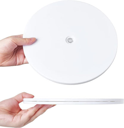 9 inch Lazy Susan Turntable White Acrylic Ball Bearing Rotating Tray for Spice Rack Table Cake Kitchen Pantry Decorating Bathrooms TV Laptop Computer Monitor, 50-lb Load Capacity (360˚ Rotation)