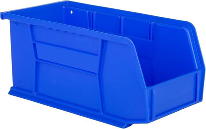 Hudson Exchange 11" x 5-1/2" x 5" (12 Pack) Plastic Stackable Storage Bin and Hanging Container, Blue