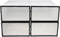 4 Pcs Men’s Shoe Storage Boxes Plastic Shoe Organizers Waterproof Dustproof with Black Frame for Home Closet