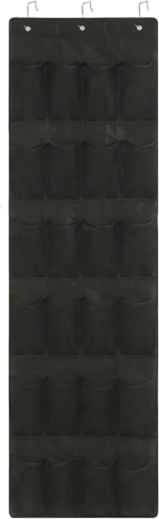 Shoe Rack for Door, Shoe Hanger for Door 24 Mesh Pocket Over The Organizer Space Saving Hanging Storage Holder with Hooks 64x19 Inch Black, Hanging Organizer