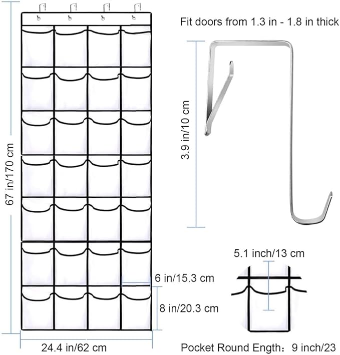 Cabilock 1set over Door Hanging Organizer Mesh Storage Bag for Shoes Medicine Glasses and More Non-woven Efficient Wall for Bedroom Bathroom and Pantry