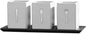 Towle Living 3-Piece Ceramic Caddy with Wood Tray, White, Black