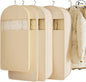 2 Packs Breathable Hanging Garment Bags for Clothes & Suits - 52" Fabric Suit Bags for Closet Storage, Garment Covers for Coats, Dresses, Jackets, Shirts, Wardrobe Protector (ecru)