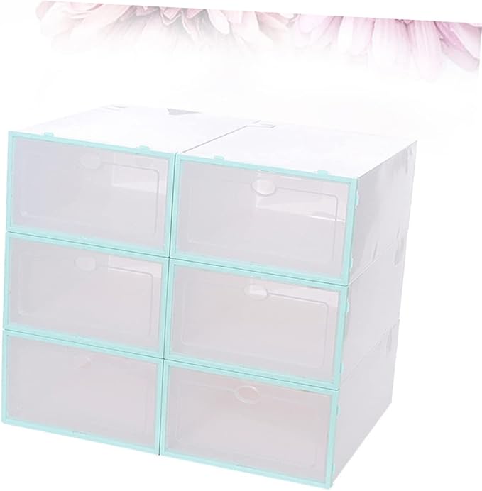 6 Pack Thickened Shoes Storage Boxes Plastic Shoe Containers Home Organization Essential