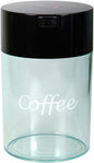 Coffeevac 1LB – Patented Airtight Container | Multi-use Vacuum Container Works as Smell Proof Containers for Ground Coffee and Coffee Bean Containers. Black Cap and Clear Body with Logo